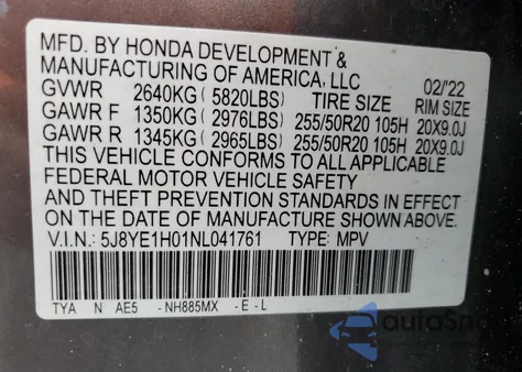 2022 Acura Mdx A-Spec z USA, uszkodzony, nr VIN 5J8YE1H01NL041761